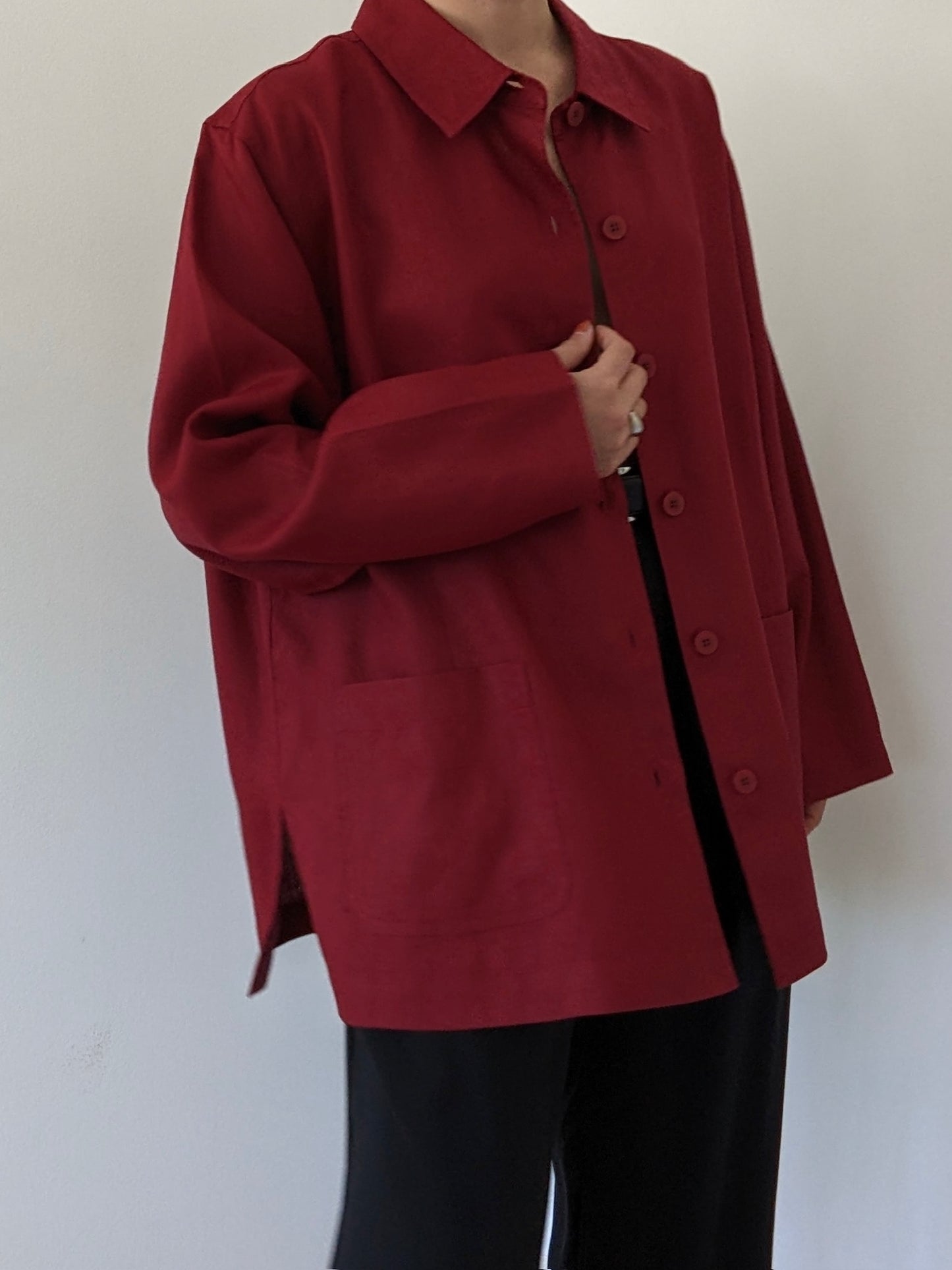 Vintage Wine Linen Chore Jacket