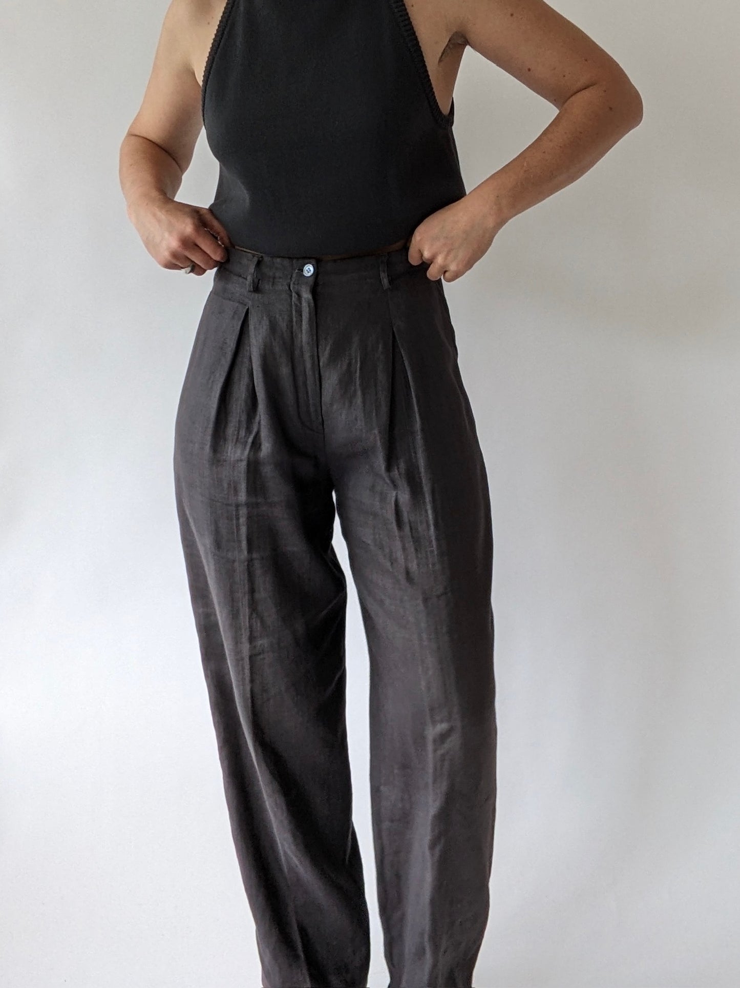 Vintage Smoke Linen Trousers