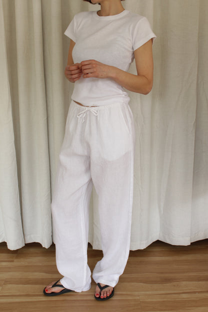 Linen Drawstring Pant