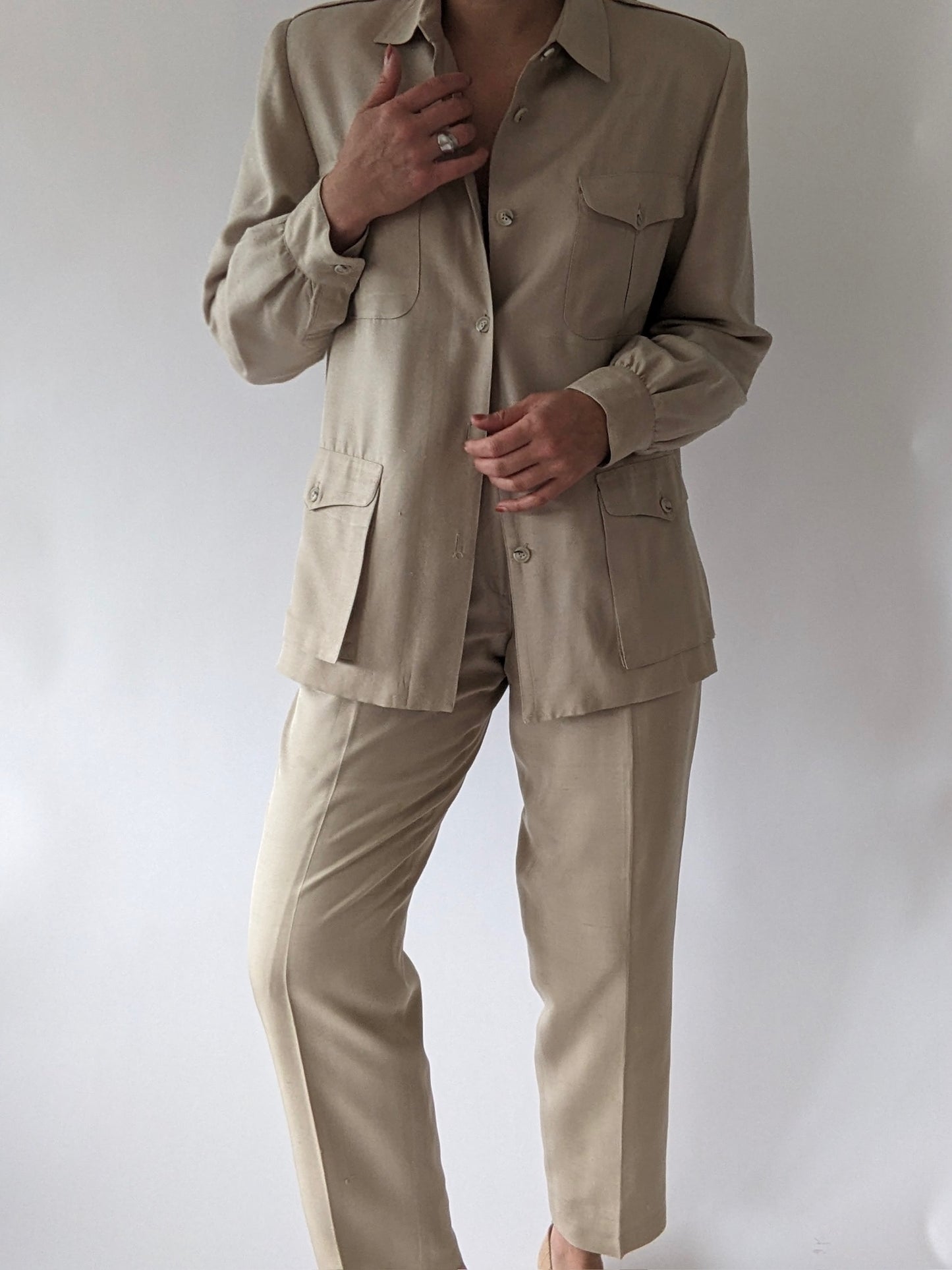 Stunning Vintage Silk Pant Set