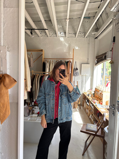 Vintage Gap Sweatshirt-Lined Denim Jacket