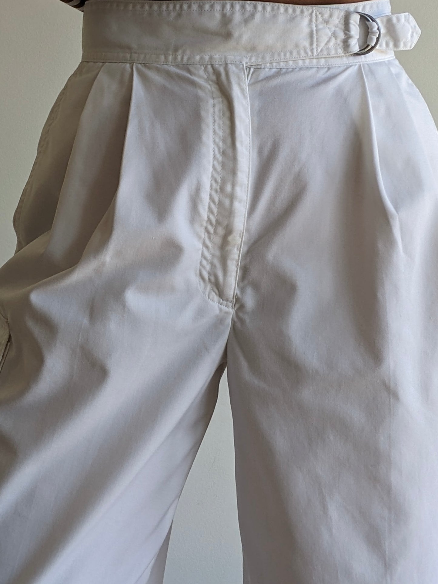 Favorite Vintage Eggshell Pleated Cargo Pants