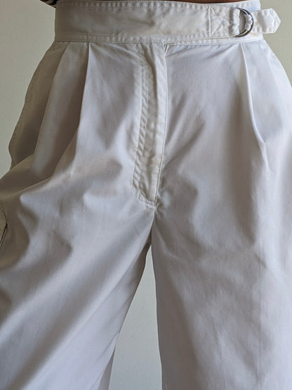 Favorite Vintage Eggshell Pleated Cargo Pants