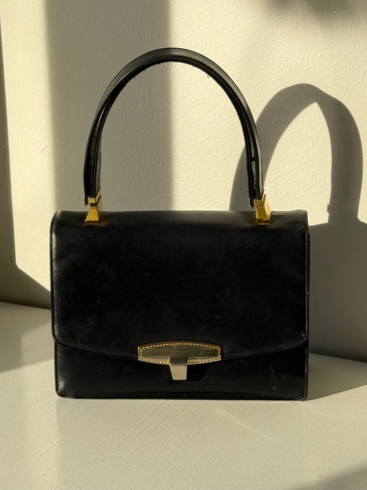 Lovely Vintage Koret Black Leather Handbag & Coin Purse