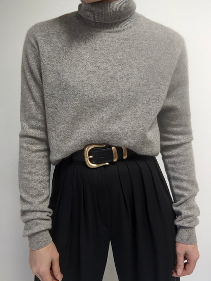 Vintage Stone Grey Cashmere Turtleneck
