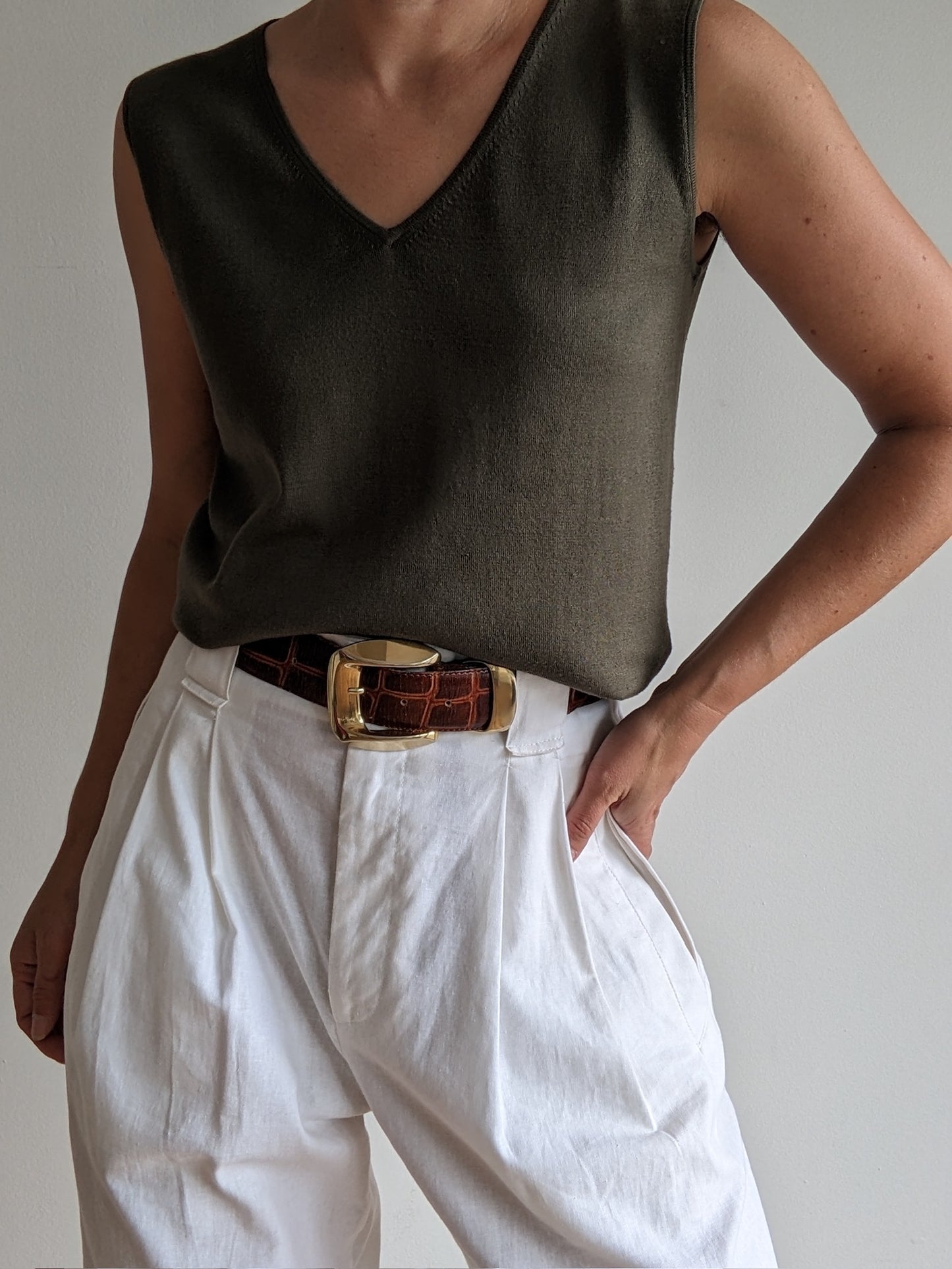 Vintage Fern Silk Knit Vest