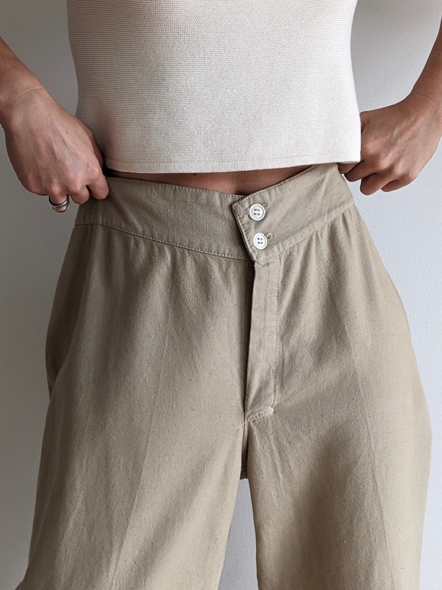 Incredible Vintage Khaki Twilled Trousers