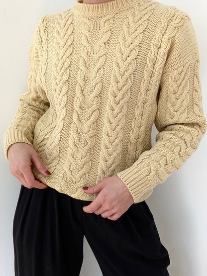 Vintage Buttercream Wool Sweater
