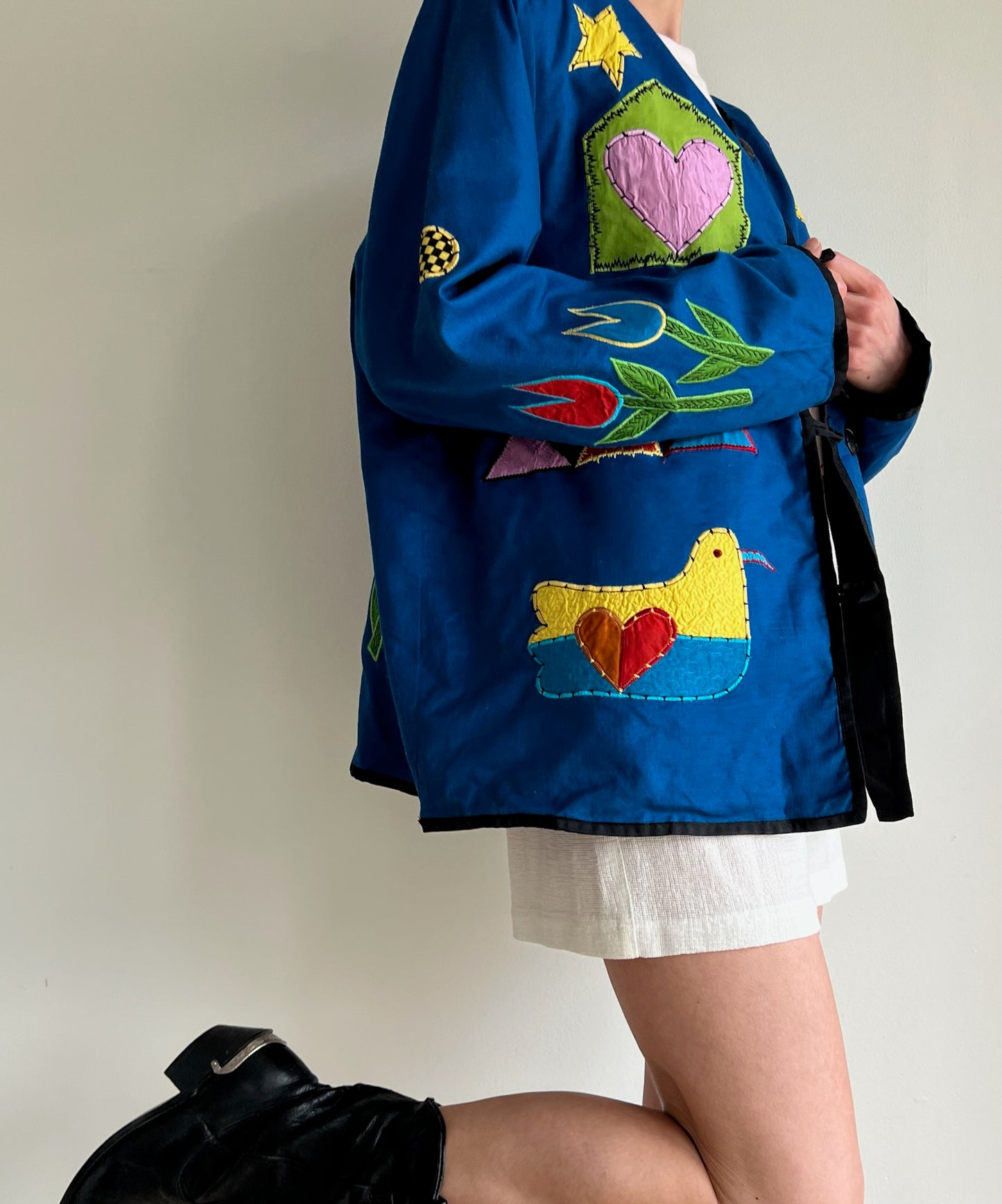 Vintage Whimsical Appliqué Rouleau Jacket
