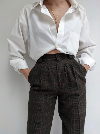 Vintage Pleated Wool Trousers