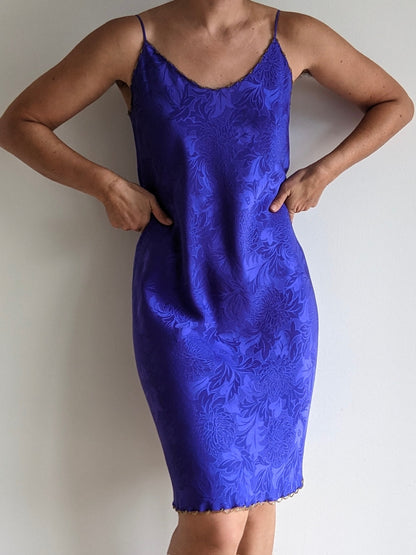 Rare Vintage Carol Peretz Floral Silk Slip Dress