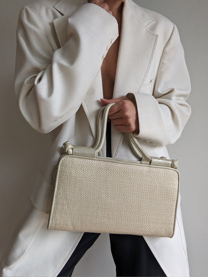 Vintage Stuart Weitzman Woven Sculptural Handle Purse