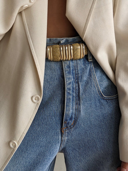 Statement Vintage Honey Snakeskin Belt