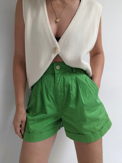 90s Esprit Lime Pleated Shorts