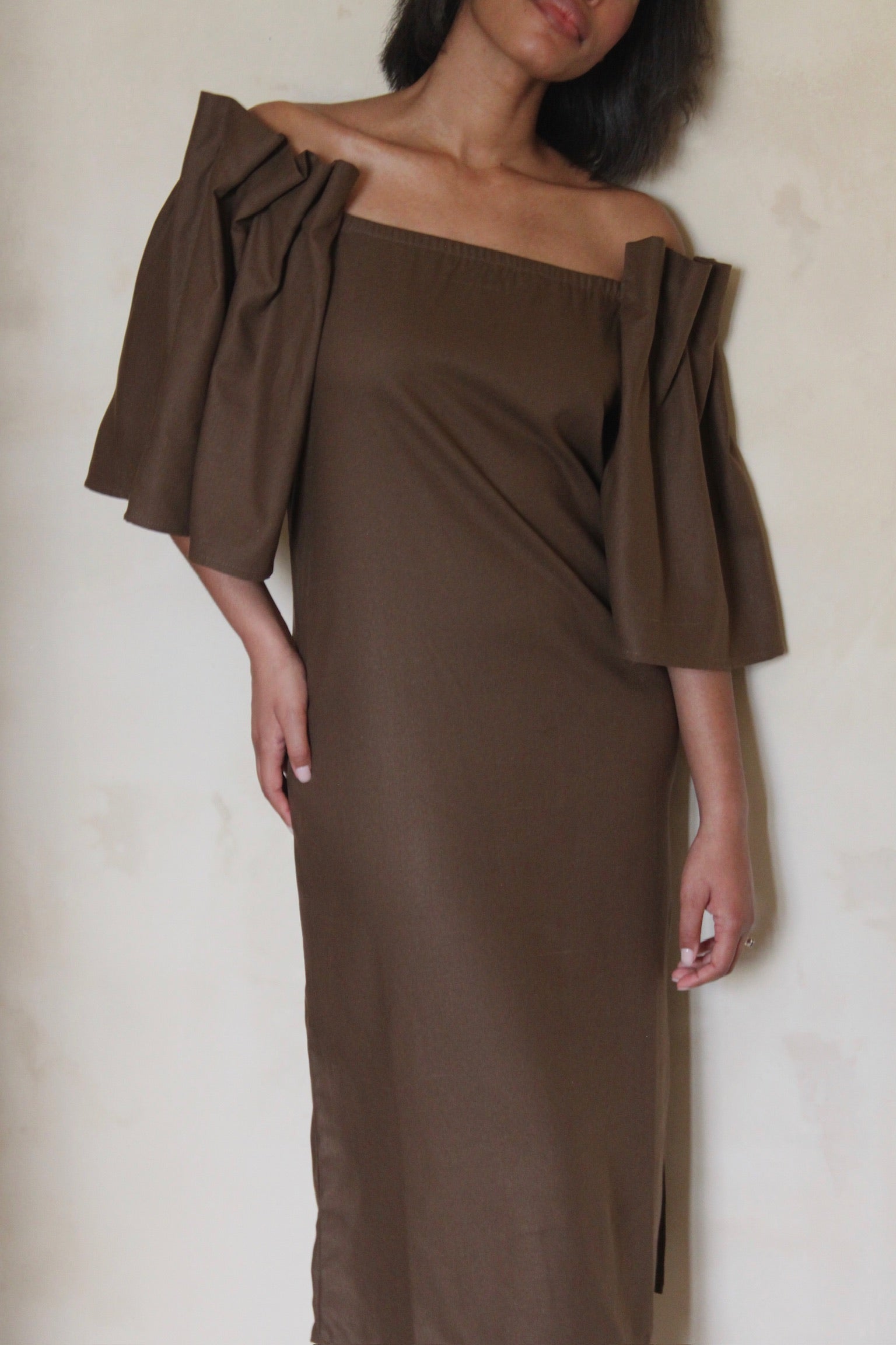 Talu Silk Canvas Dress, Cocoa / Medium Talu Silk Canvas Dress, Cocoa / Medium