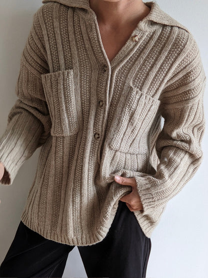 Vintage Oat Collared Wool Henley
