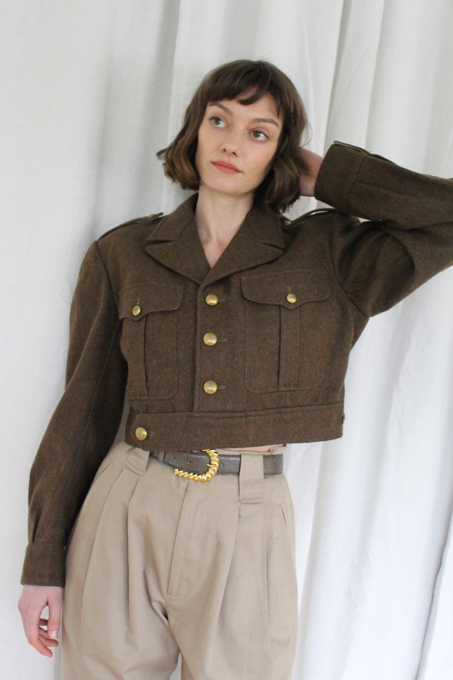 Amazing Vintage French Army Wool Crop Jacket – NA NIN