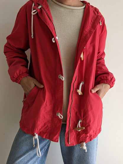 Vintage Tomato Red Toggle Jacket