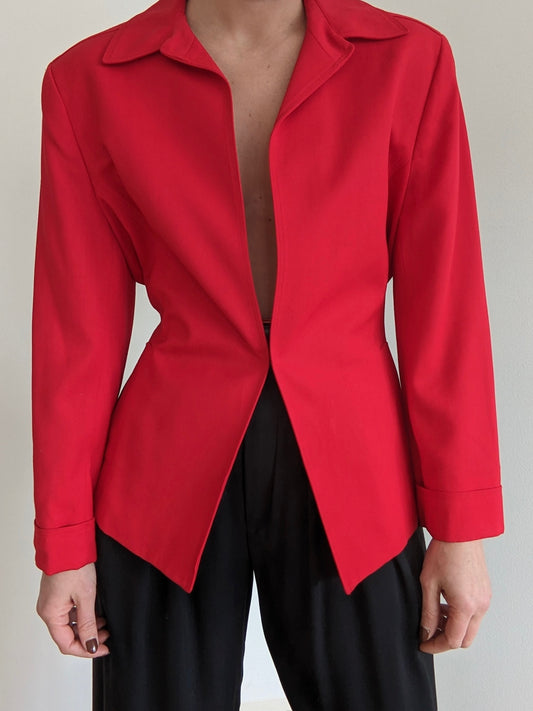 Amazing Vintage Paprika Twilled Wool Tie Jacket