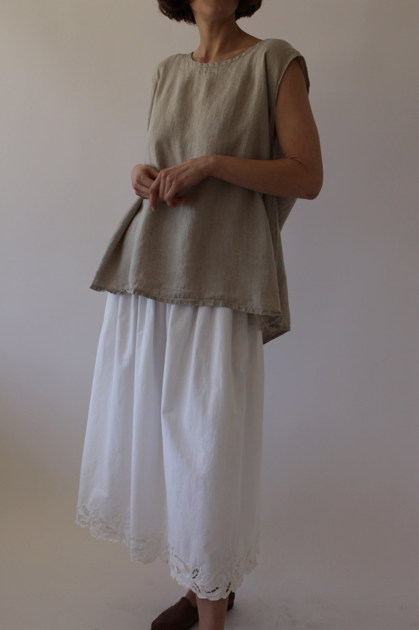 FLAX Stone Linen Tank