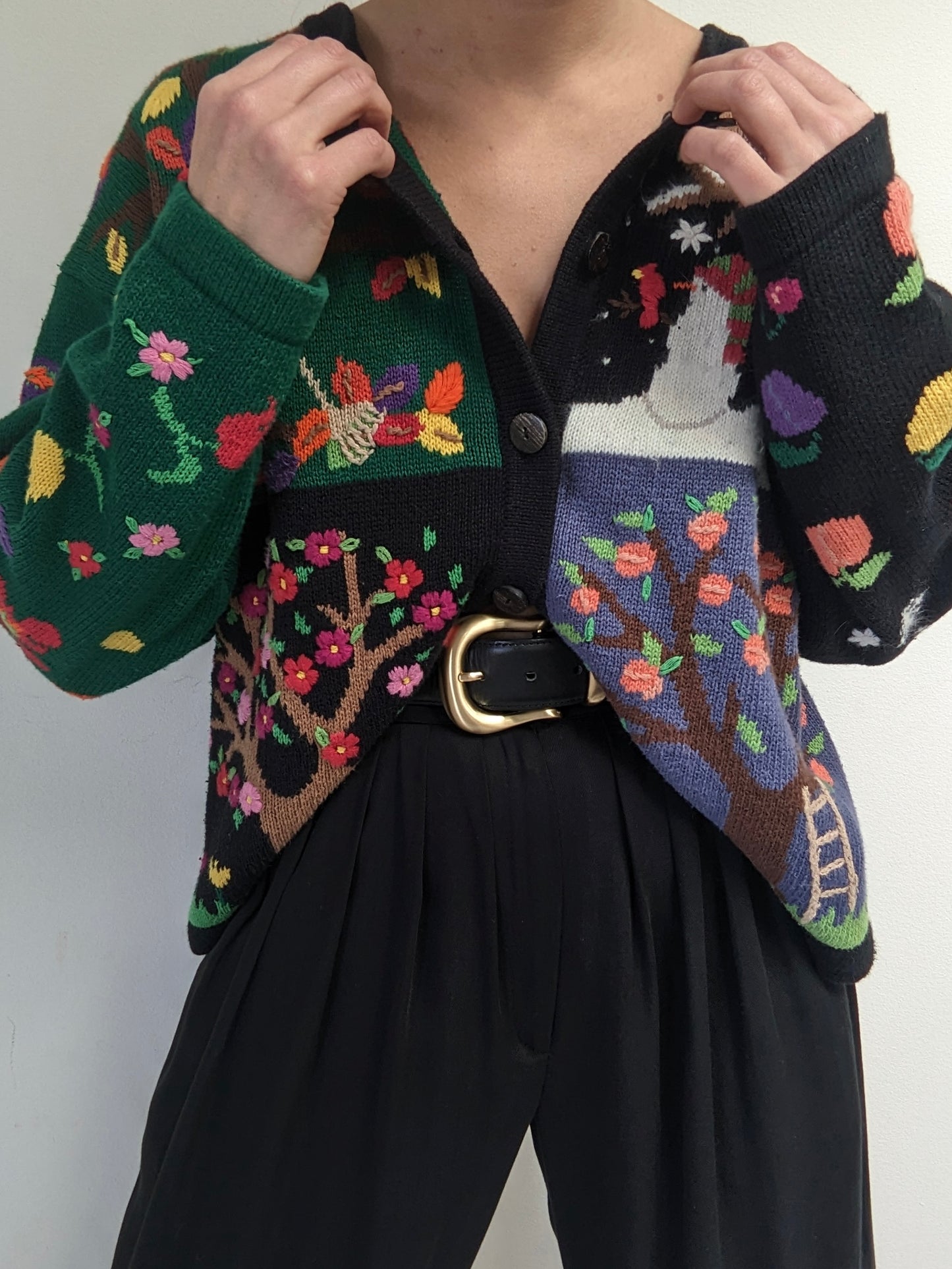 Amazing Vintage Embroidered Seasons Cardigan