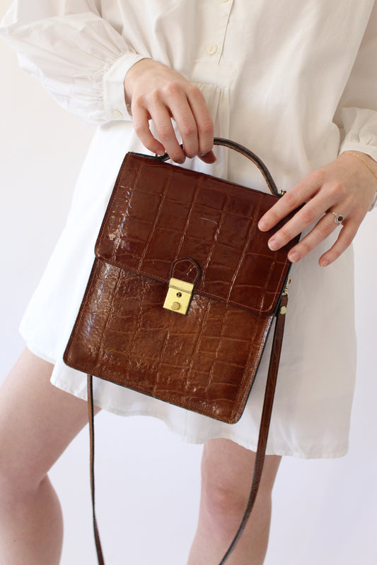 Vintage Whiskey Embossed Leather Purse