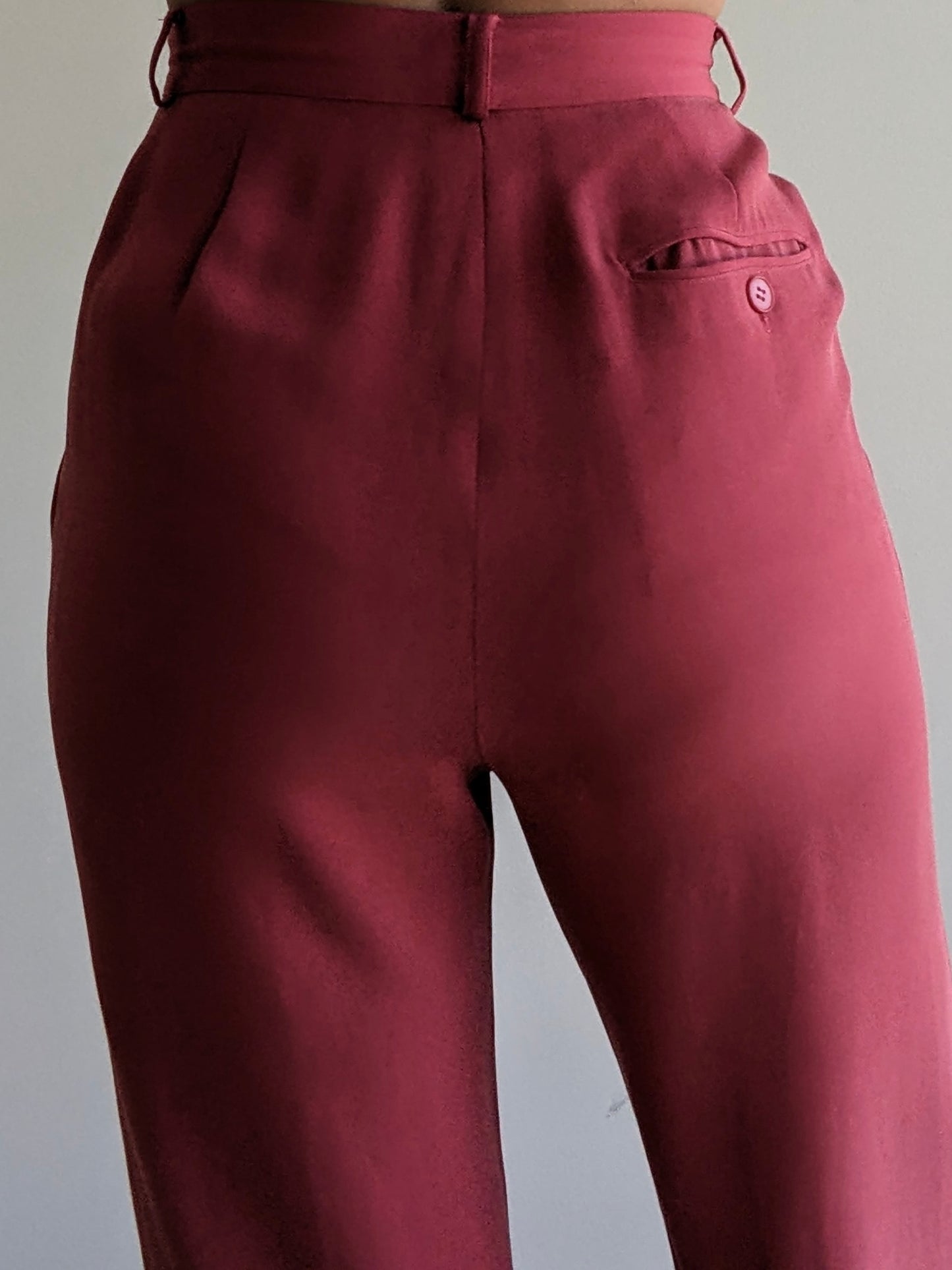 Vintage Calvin Klein Strawberry Silk Trousers