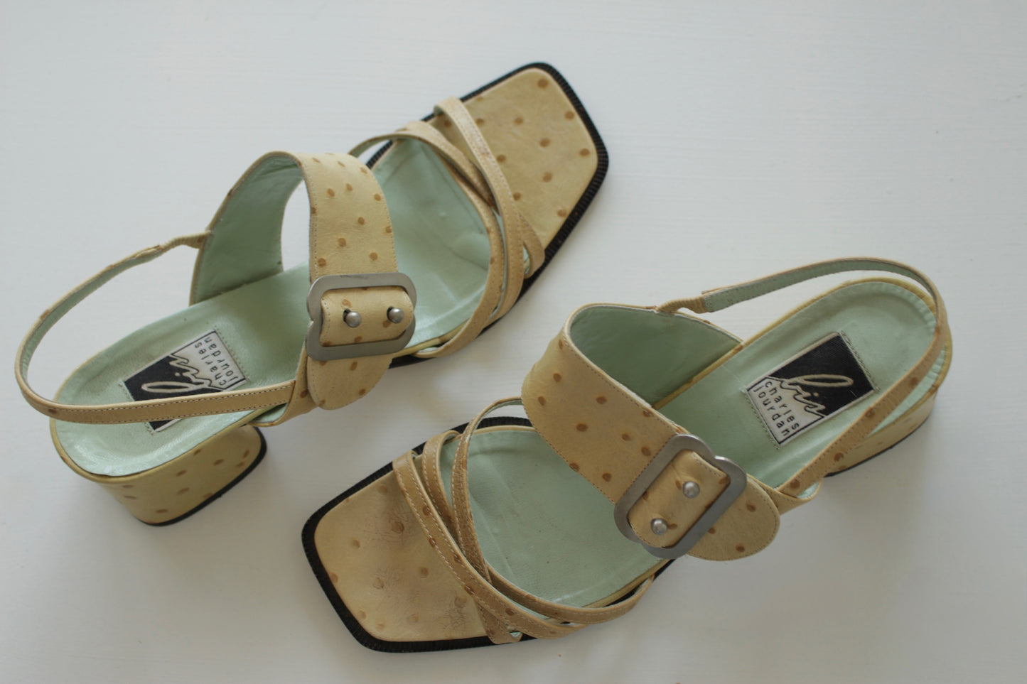 Favorite 90s Charles Jourdan Ostrich Heeled Sandal