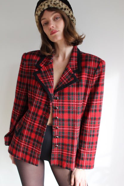Vintage Holly Woven Plaid Blazer