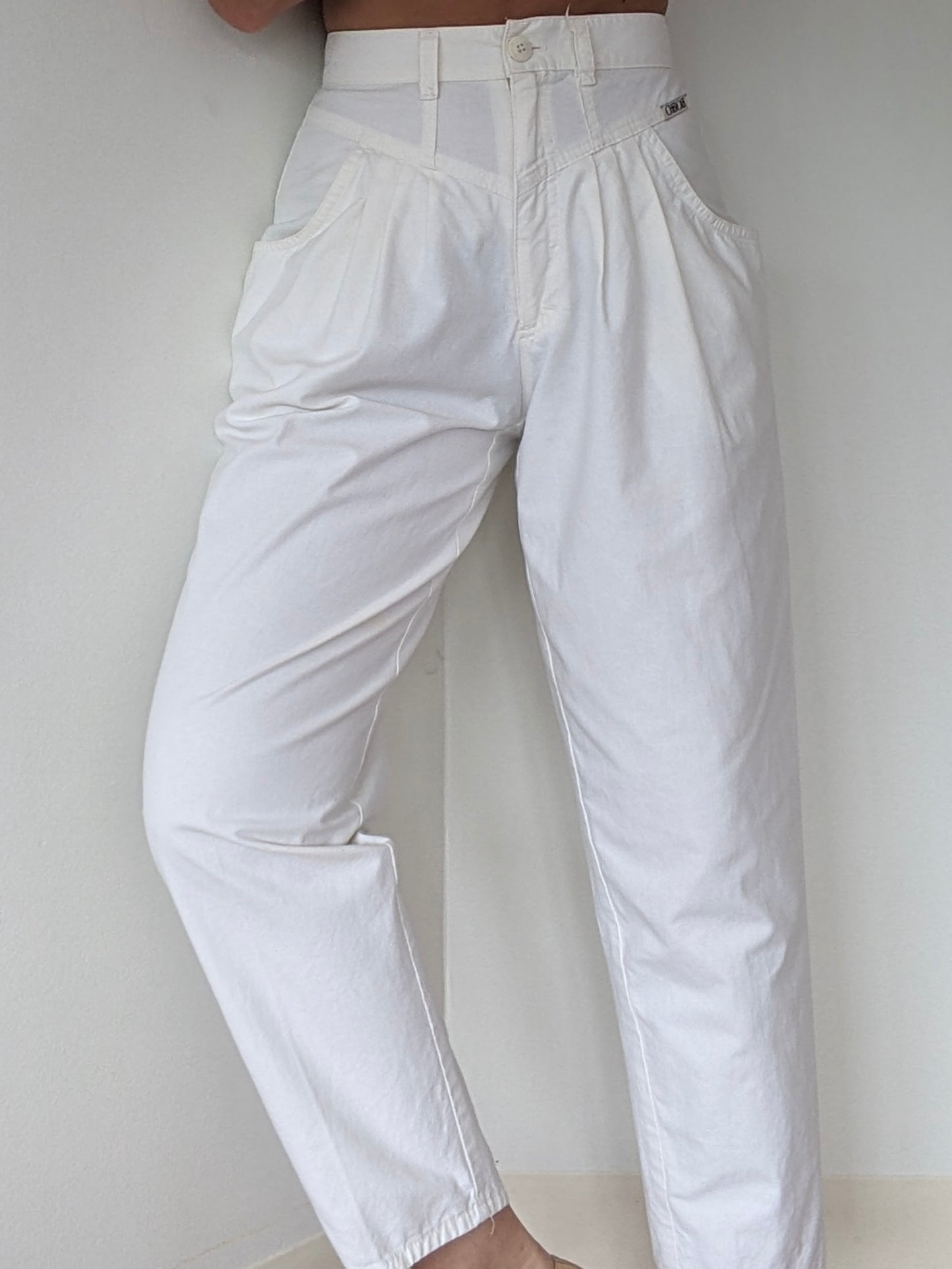 Vintage Cloud Pleated Cotton Trousers