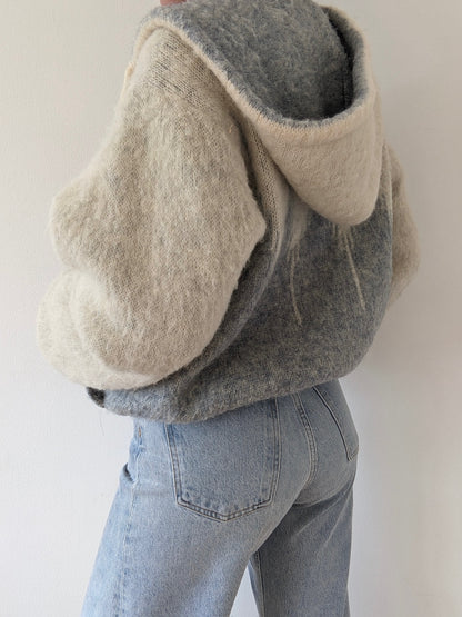 Vintage Icelandic Wool Hooded Zip Jacket