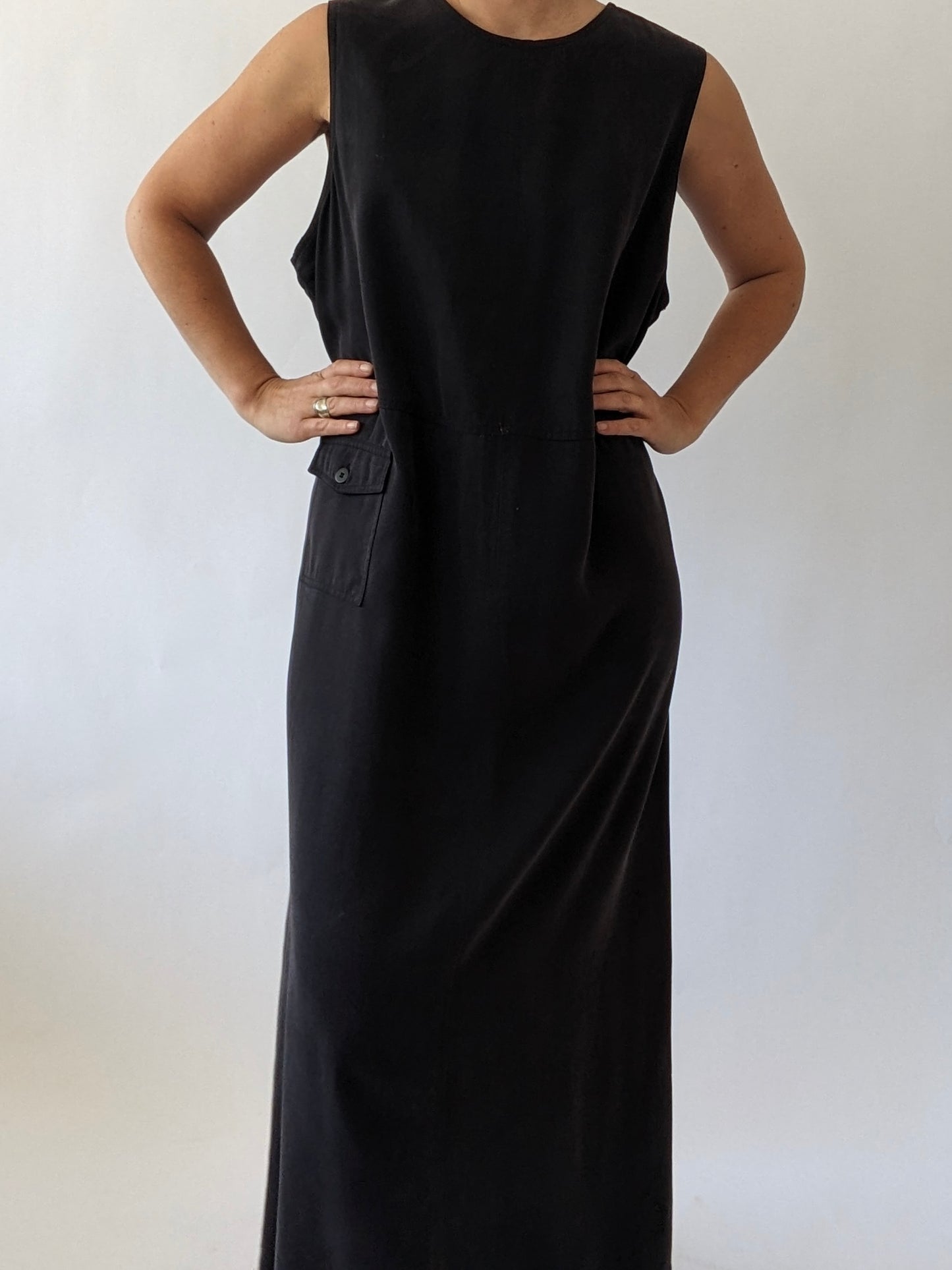 Vintage Faded Black Twilled Market Dress