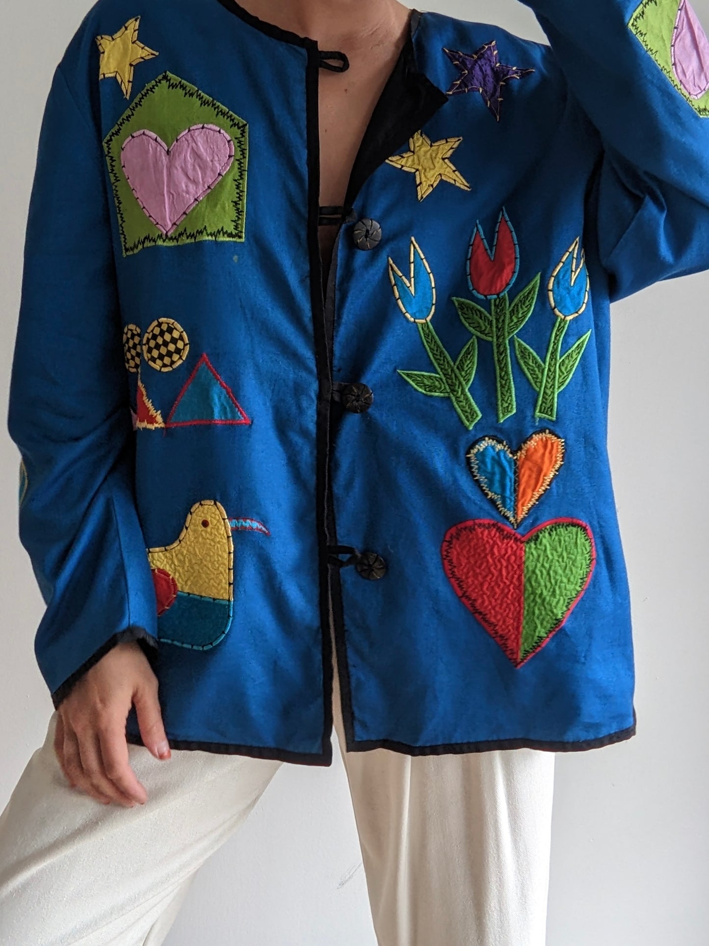 Vintage Whimsical Appliqué Rouleau Jacket
