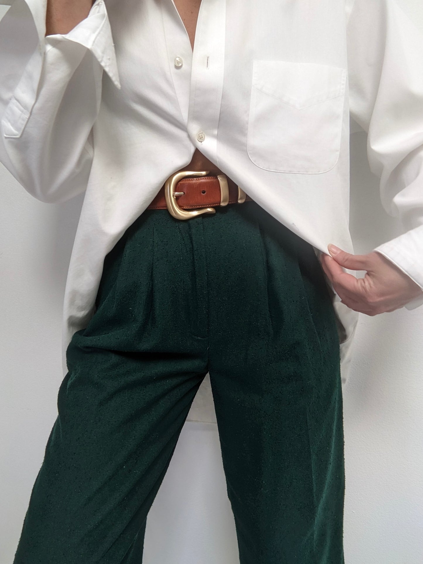 Stunning Vintage Evergreen Raw Silk Trousers