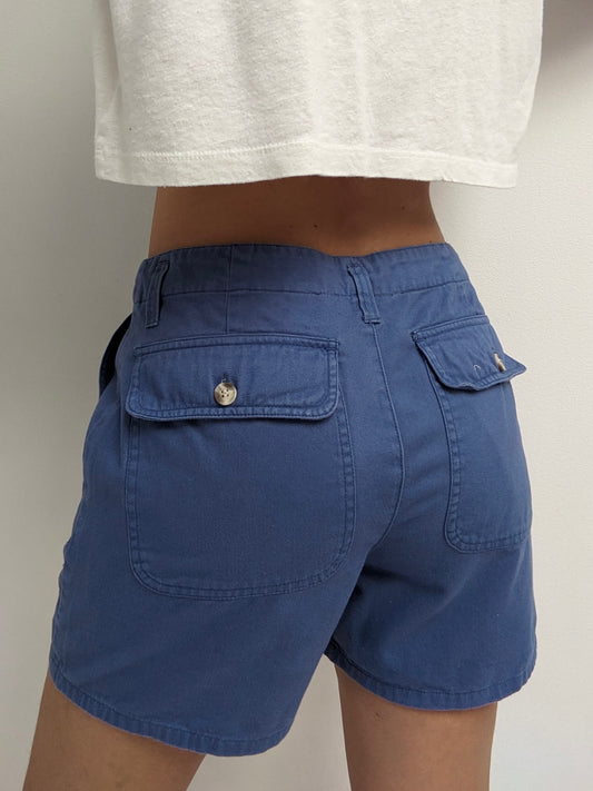 Vintage Cerulean Cotton Shorts