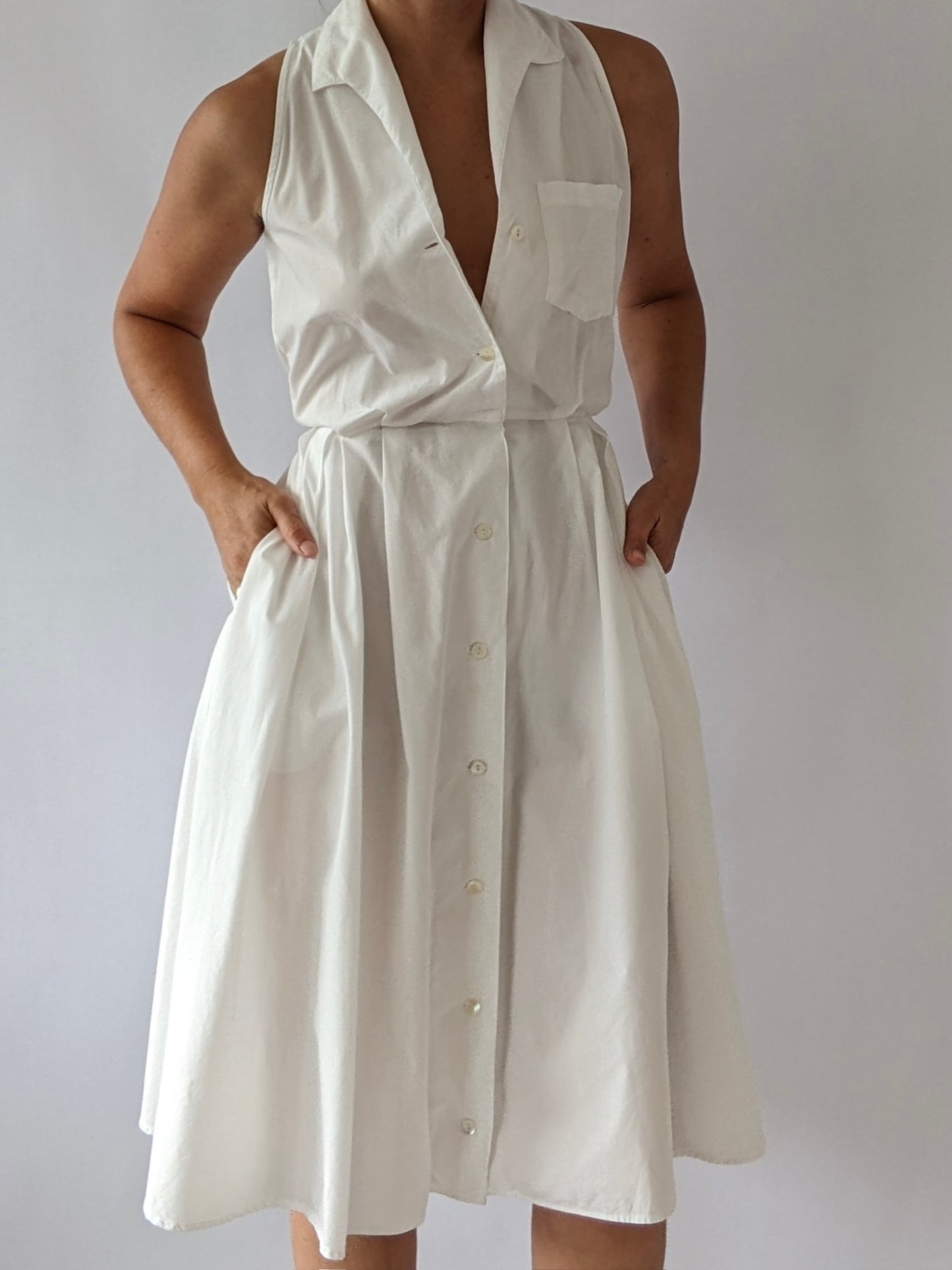 Vintage Banana Republic Ivory Button-Down Dress