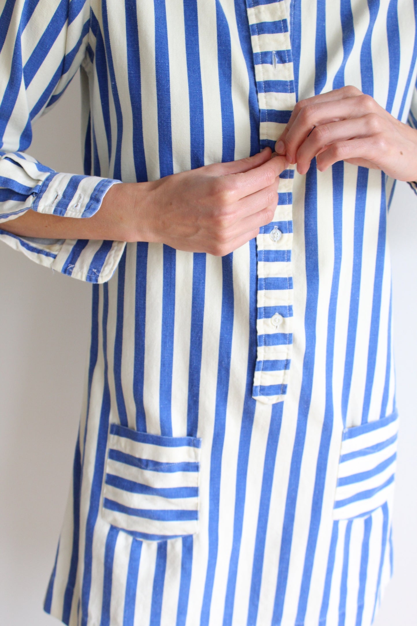 Favorite Vintage Striped Mini Shirtdress