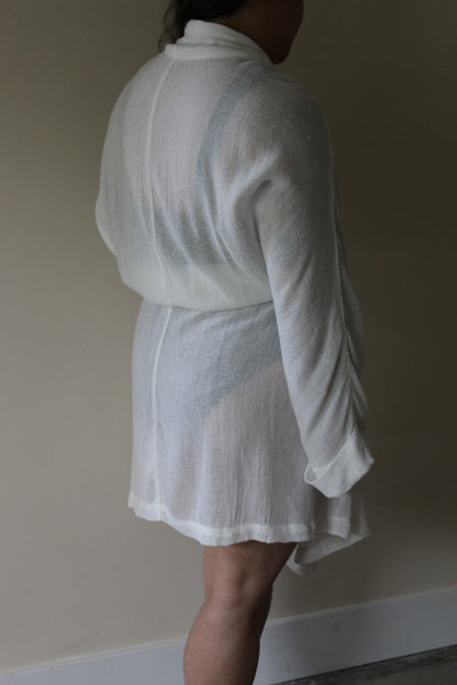 Jane Woven Mesh Robe Coat