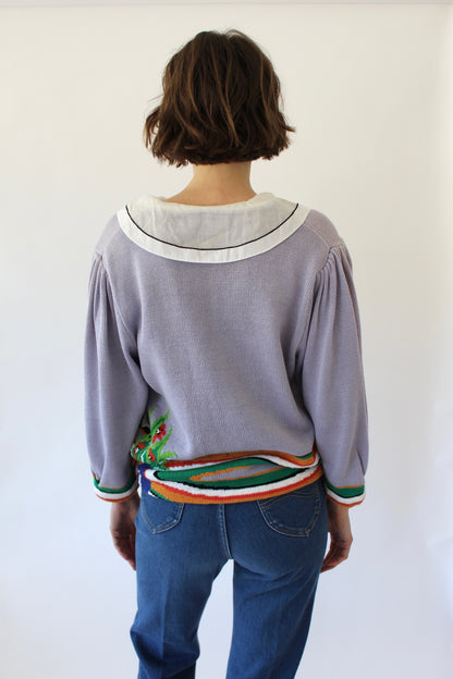 Favorite Vintage Dalmation Collared Sweater