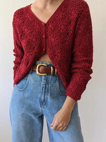 Vintage Jam Crocheted Cardigan