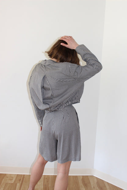 Incredible Vintage Gingham Jacket & Shorts Set