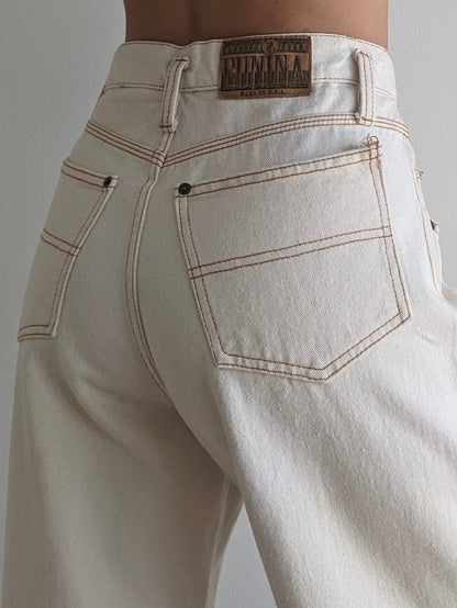 Rare Vintage Natural Wide-Leg Denim