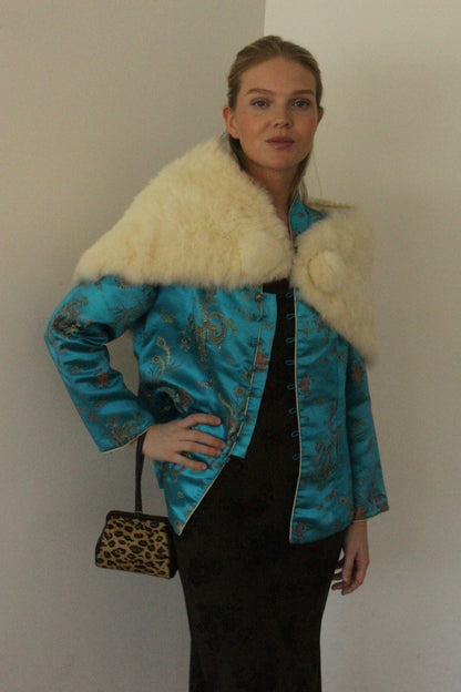Stunning Turquoise Brocade Jacket
