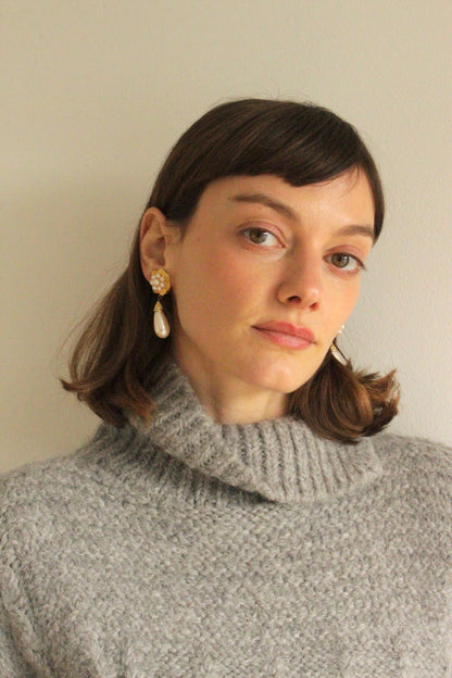 Sweet Vintage Faux Seed Pearl Drop Earrings