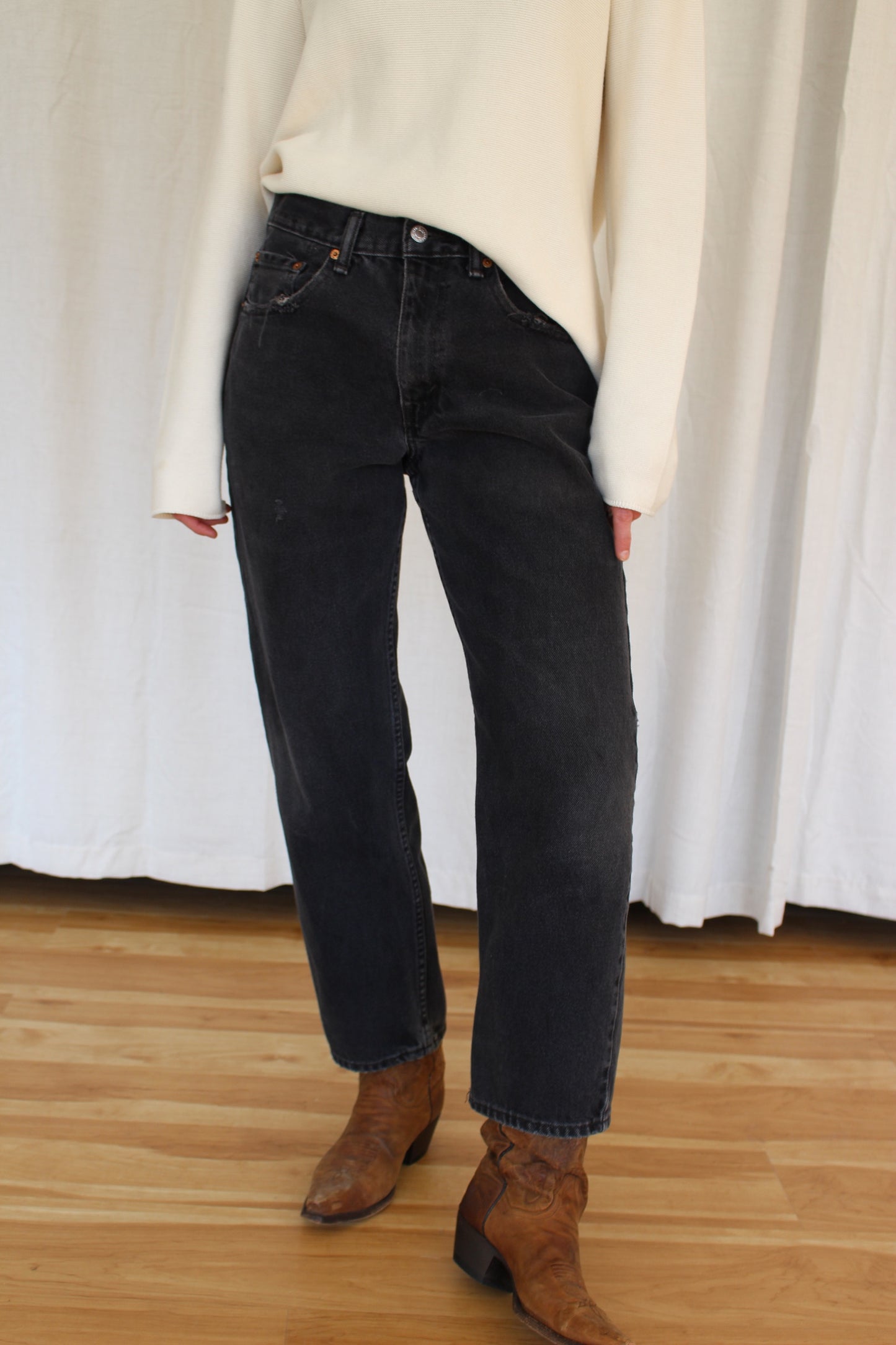 Vintage Levi's 550 Ultra-Faded Black Denim