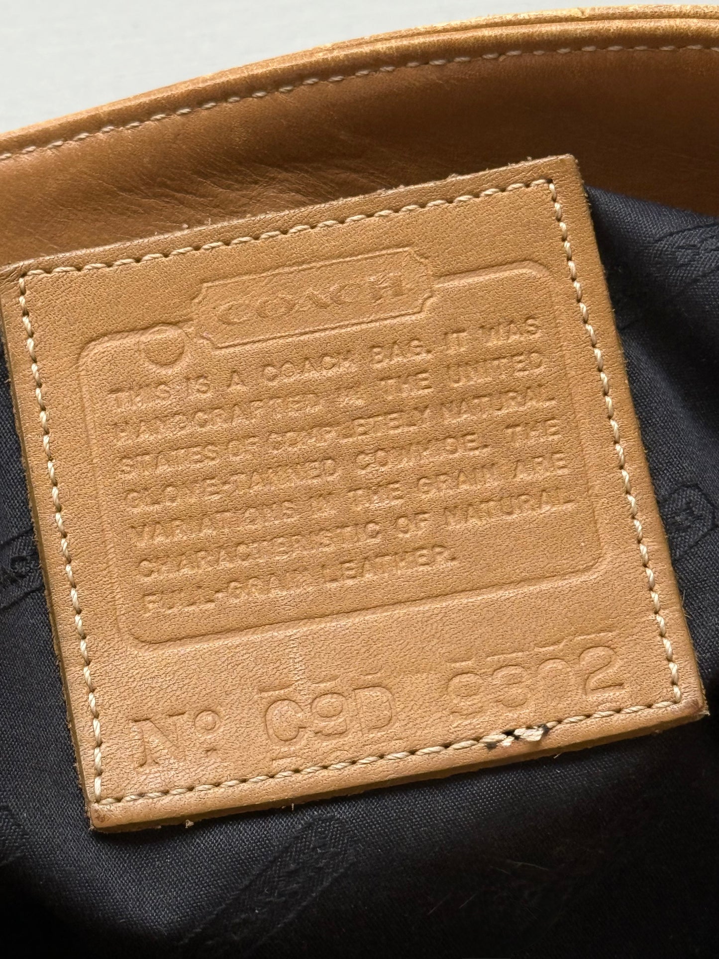 Vintage Coach British Tan Leather Tote