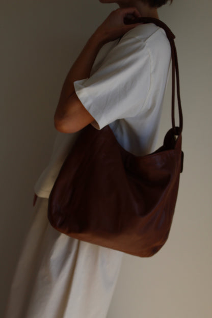 Vintage Large Cognac Leather Bag