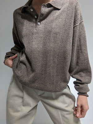 Vintage Cocoa Knit Henley