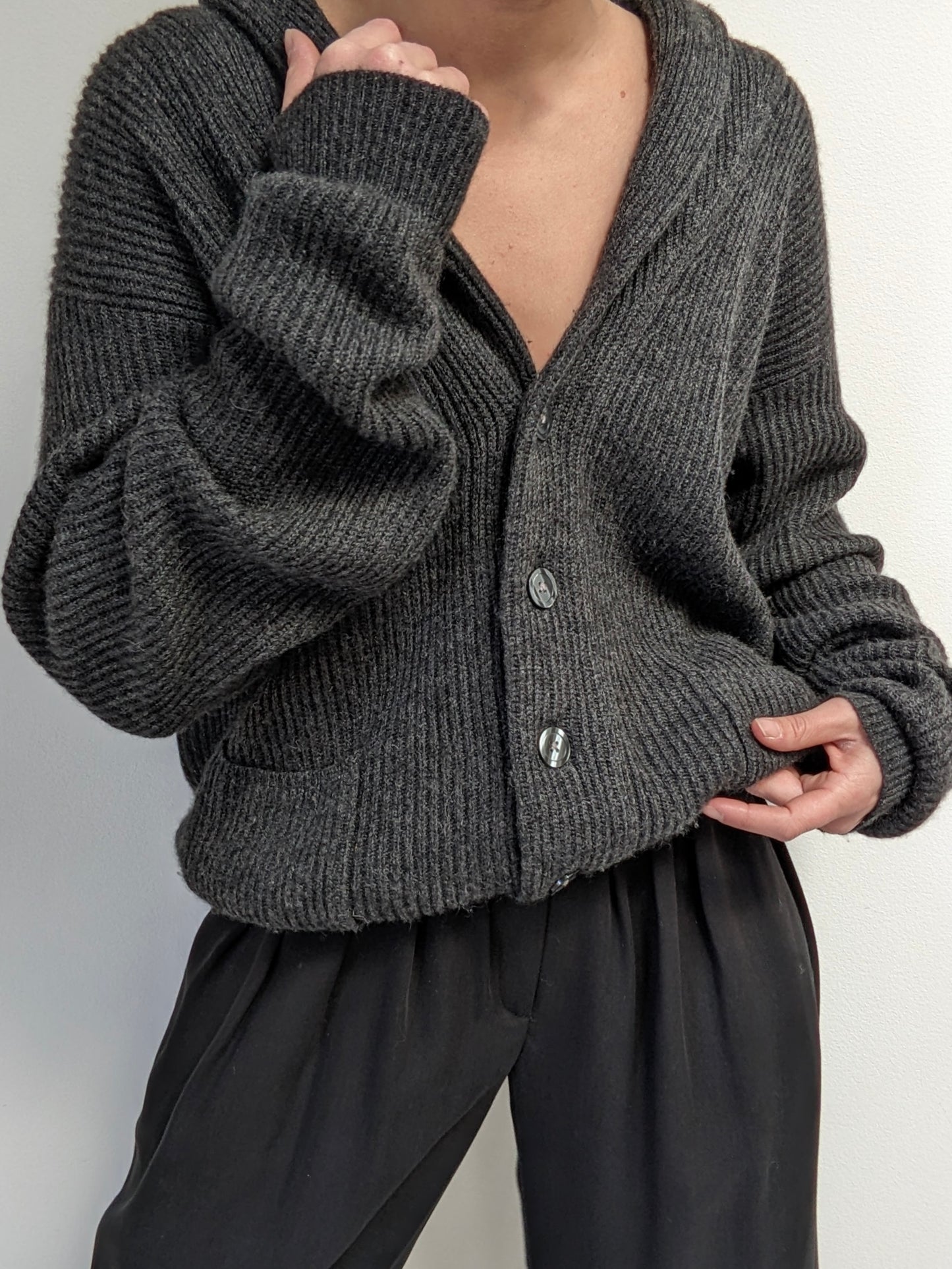 Vintage Smoke Cashmere Cardigan