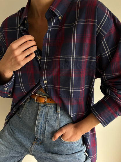 Vintage Embroidered Christian Dior Plaid Shirt